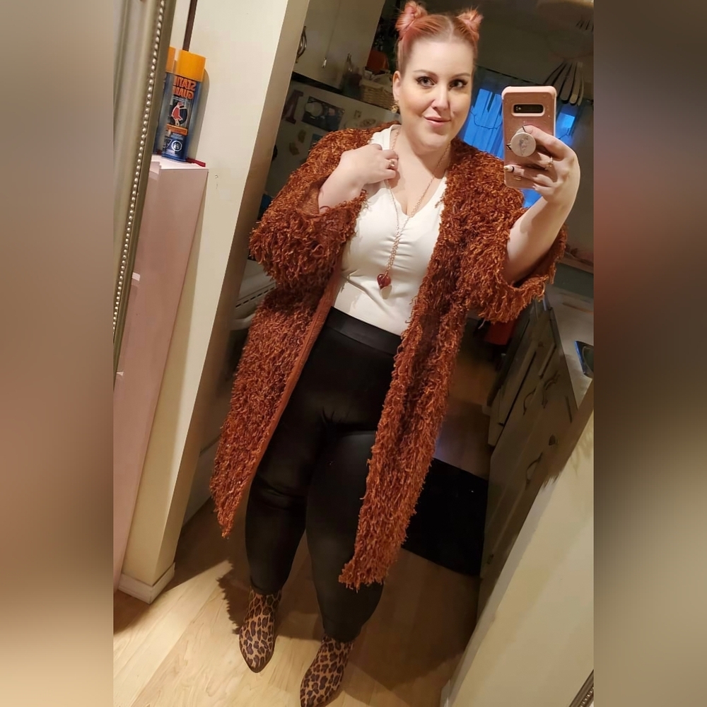🩷5/$25🩷 Shaggy Bronze Open Cardigan, Plus Size 1X
